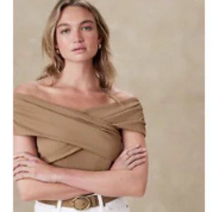 New- Banana Republic RIbbed Wrapped Top